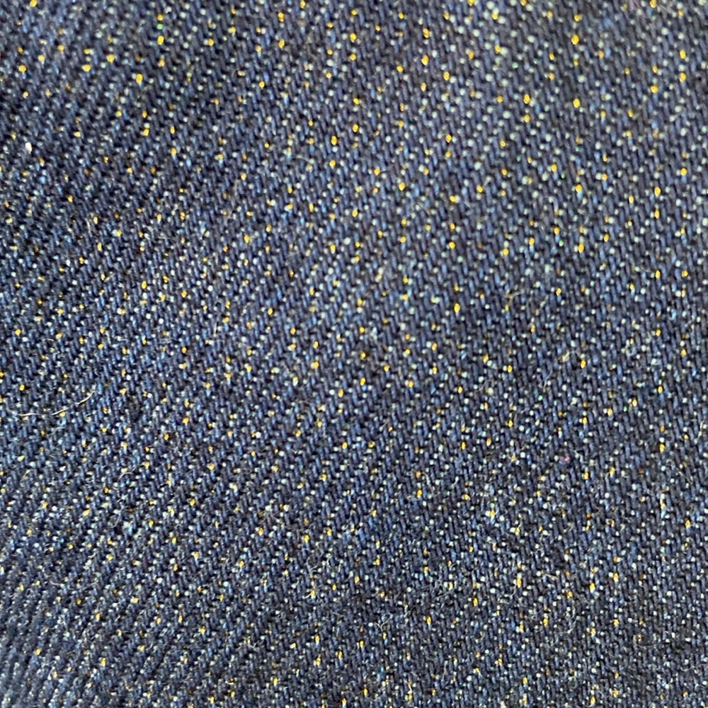 New BlankNYC Metallic Weave Denim Micro Miniskirt Dark Wash Gold Glitter Sz 29 - Picture 3 of 8